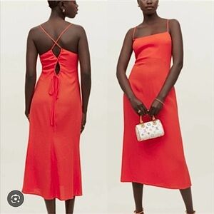 Orange/Red Midi Dress